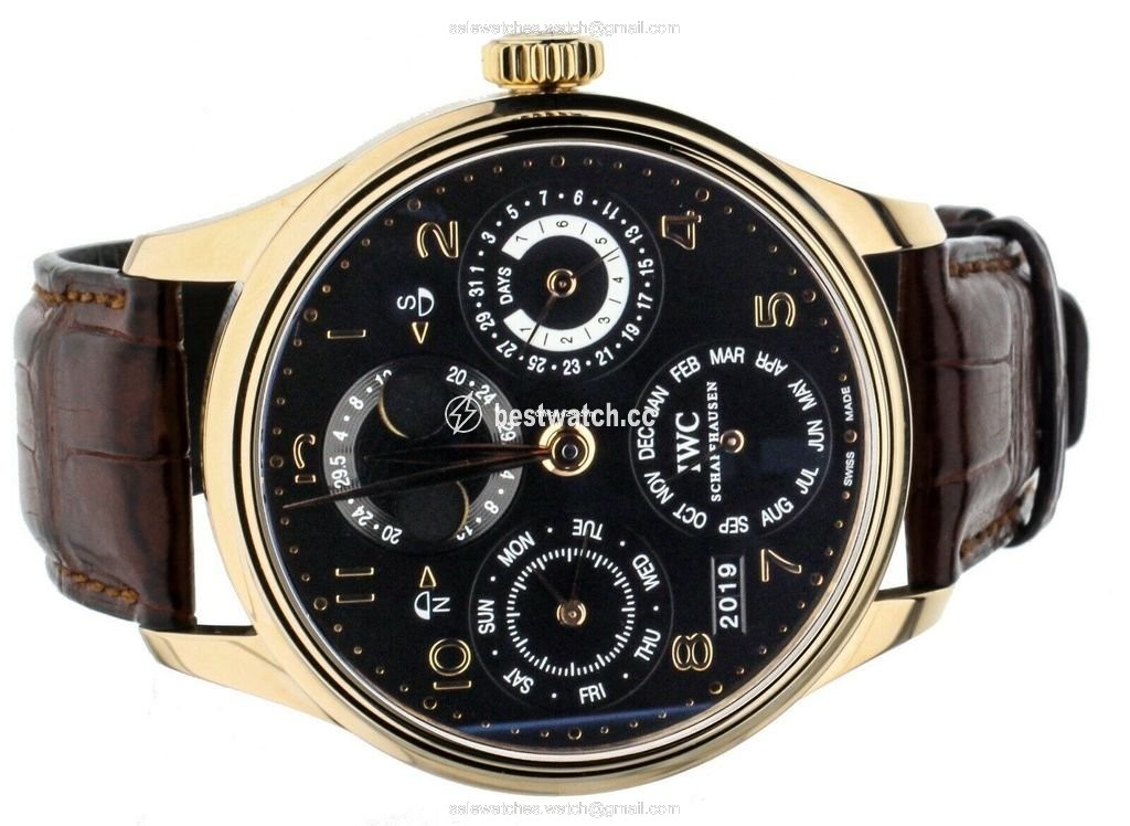 IMG_9085 IWC Portuguese Perpetual Calendar Mens watch Unisex Automatic Rose gold IW5032-02 Replica 2