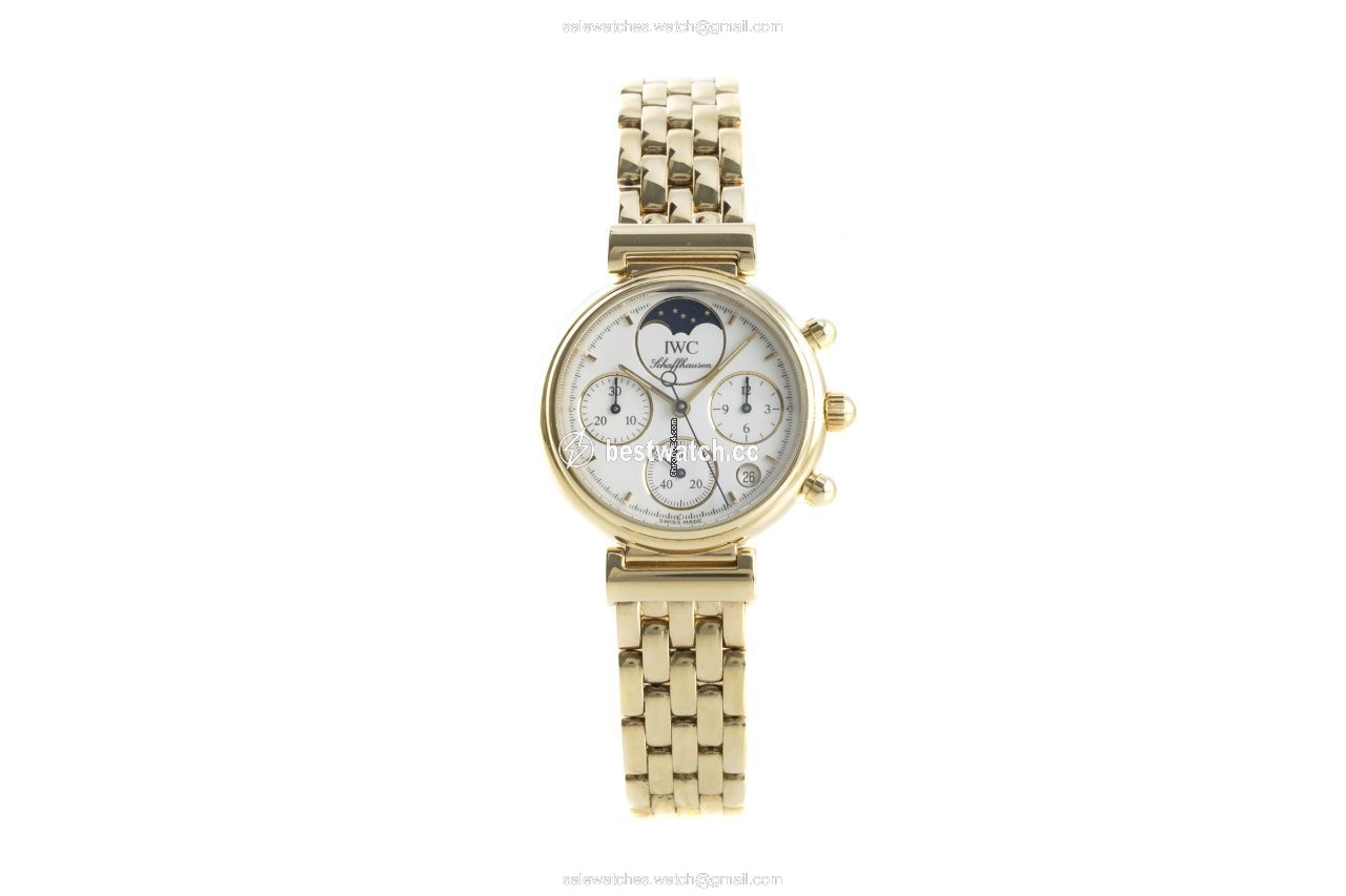 IMG_9085 IWC Da Vinci Chronograph Womens watch Quartz Yellow gold 3736 Replica 2