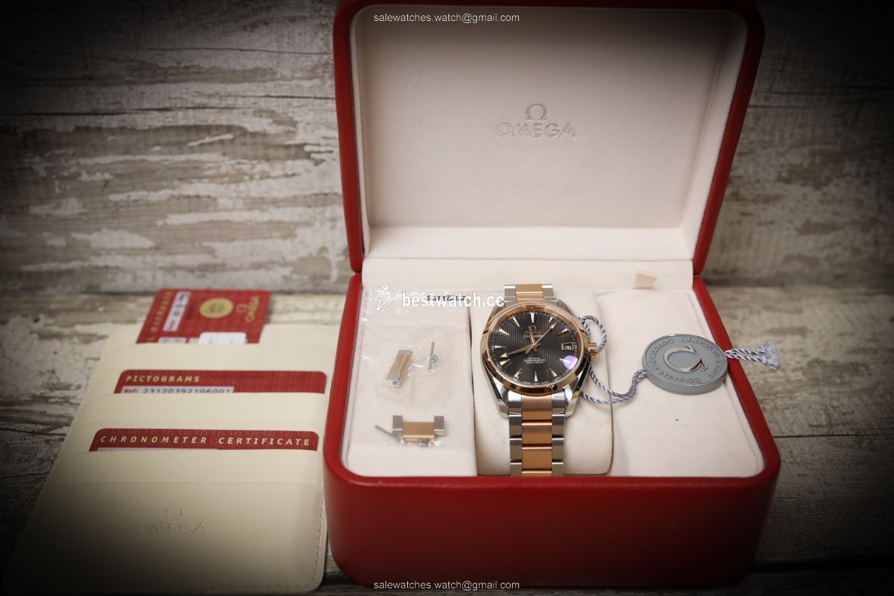 IMG_9085 Omega Seamaster Aqua Terra Mens watch Unisex Automatic Gold Steel 231.20.39.21.06.001 Replica 2