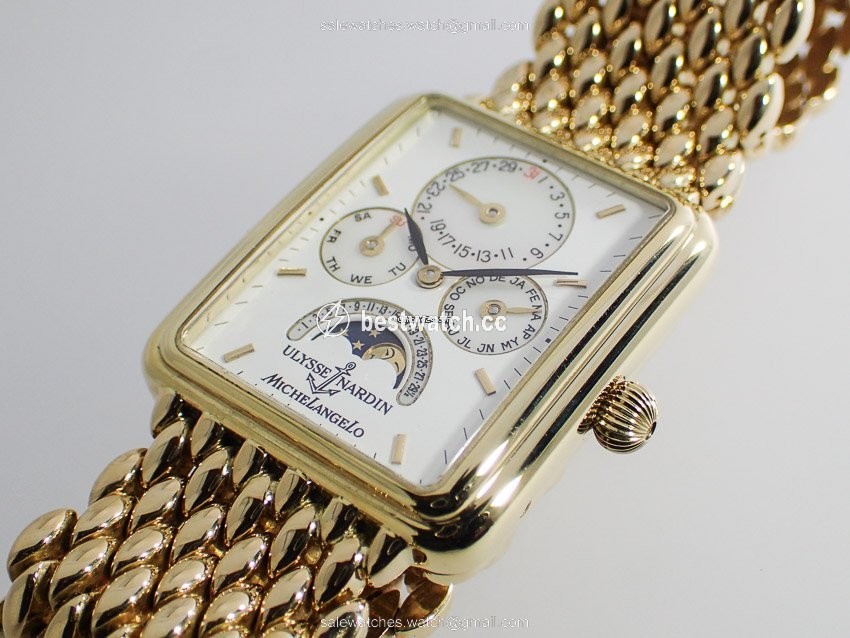 IMG_9085 Ulysse Nardin Michelangelo Mens watch Unisex Automatic Yellow gold 161-42 Replica 2