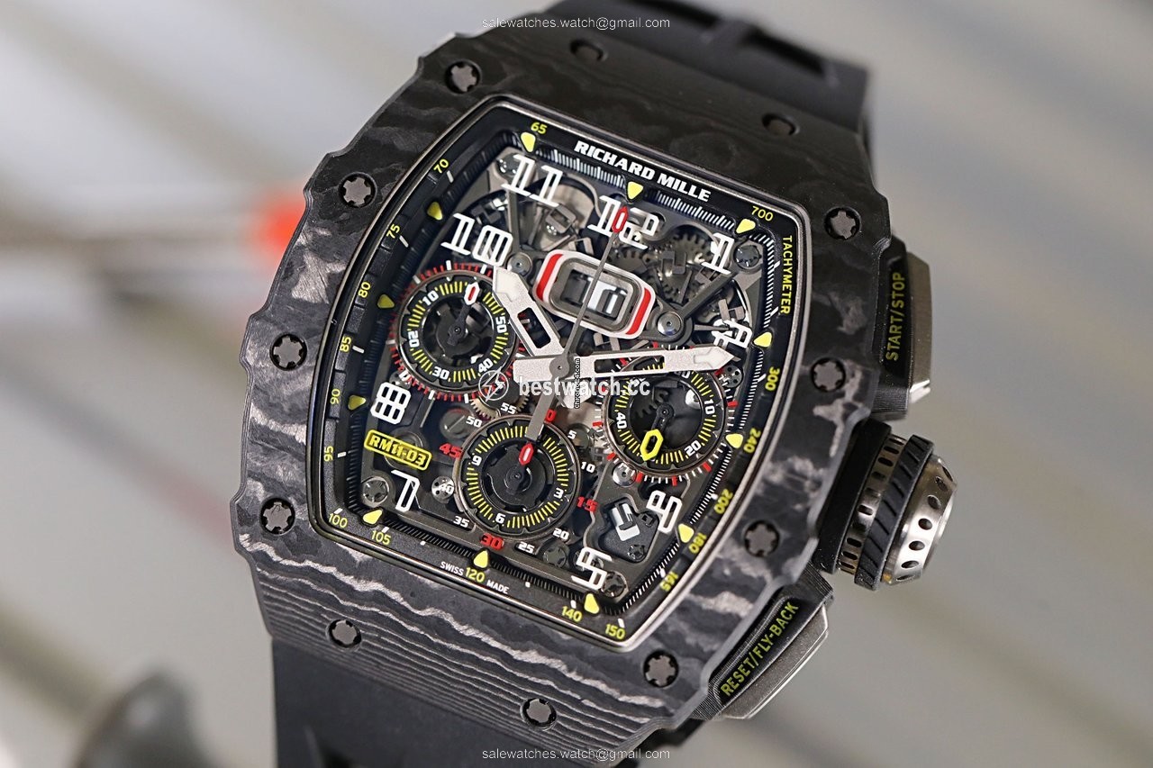 IMG_9085 Richard Mille RM 011 Mens watch Unisex Automatic Titanium Richard Mille RM11-03 CARBON NTPT Replica 2