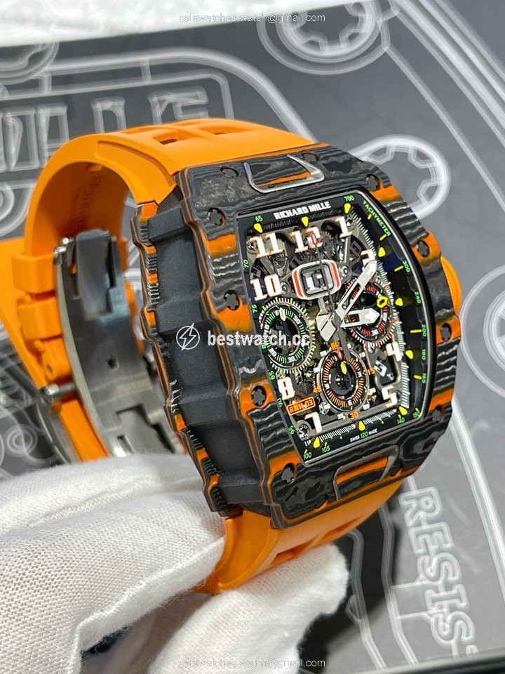 IMG_9085 Richard Mille RM 011 Mens watch Unisex Automatic Carbon Richard Mille RM 11-03 McLaren Replica 2