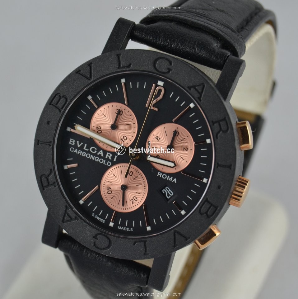 Bulgari Bulgari Mens watch Unisex Quartz Carbon BB 38 CL CH Replica 2