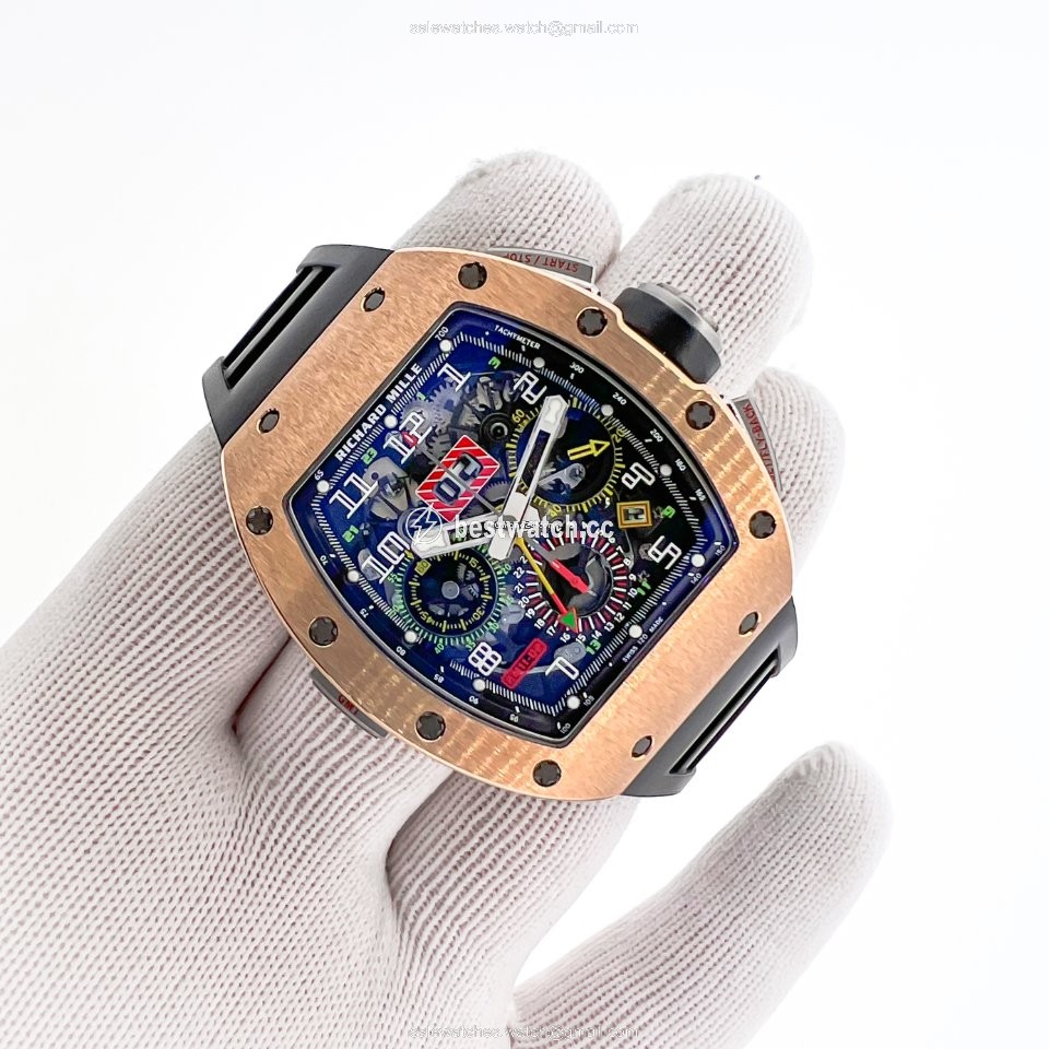 IMG_9085 Richard Mille RM 011 Mens watch Unisex Automatic Rose gold RM011-02 Replica 2