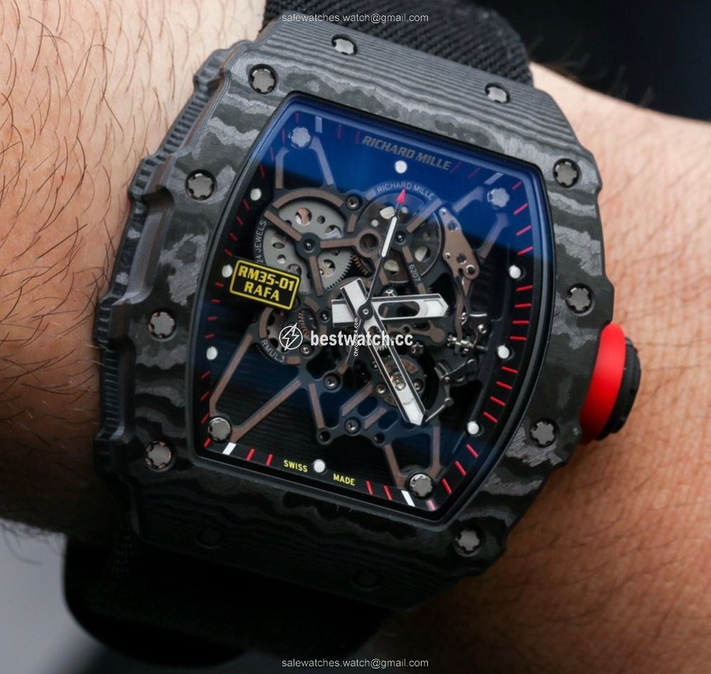 IMG_9085 Richard Mille RM 035 Mens watch Unisex Manual winding Carbon RM35-01 Replica 2