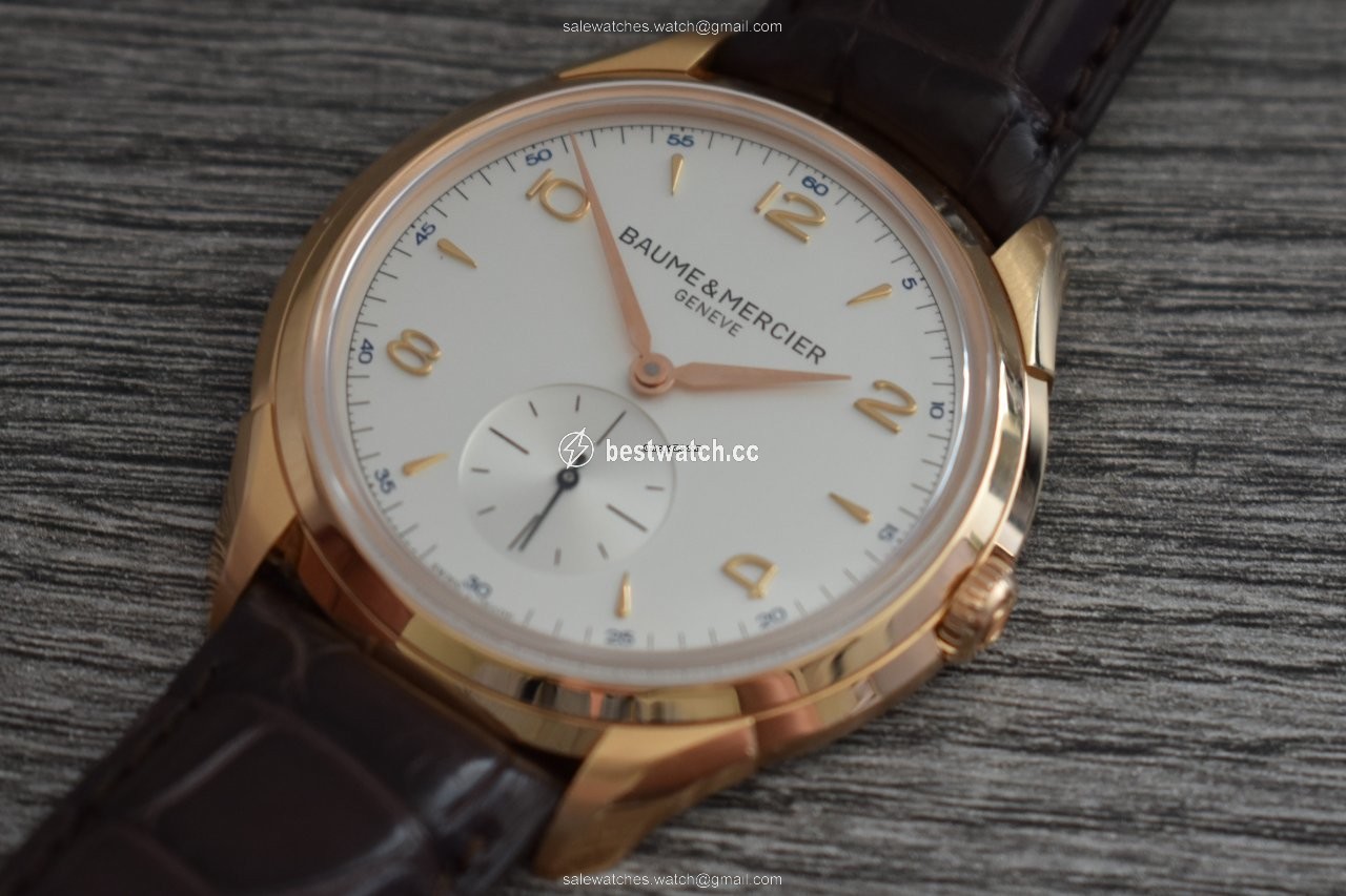 IMG_9085 Baume & Mercier Clifton Mens watch Unisex Manual winding Red gold 10060 Replica 2