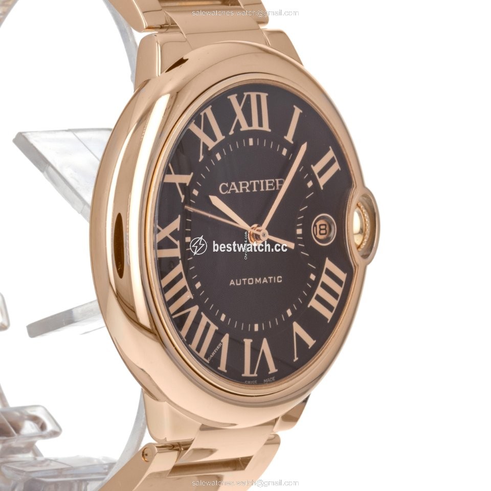 IMG_9085 Cartier Ballon Bleu 42mm Mens watch Unisex Automatic Rose gold W6920036 2999 Replica 2