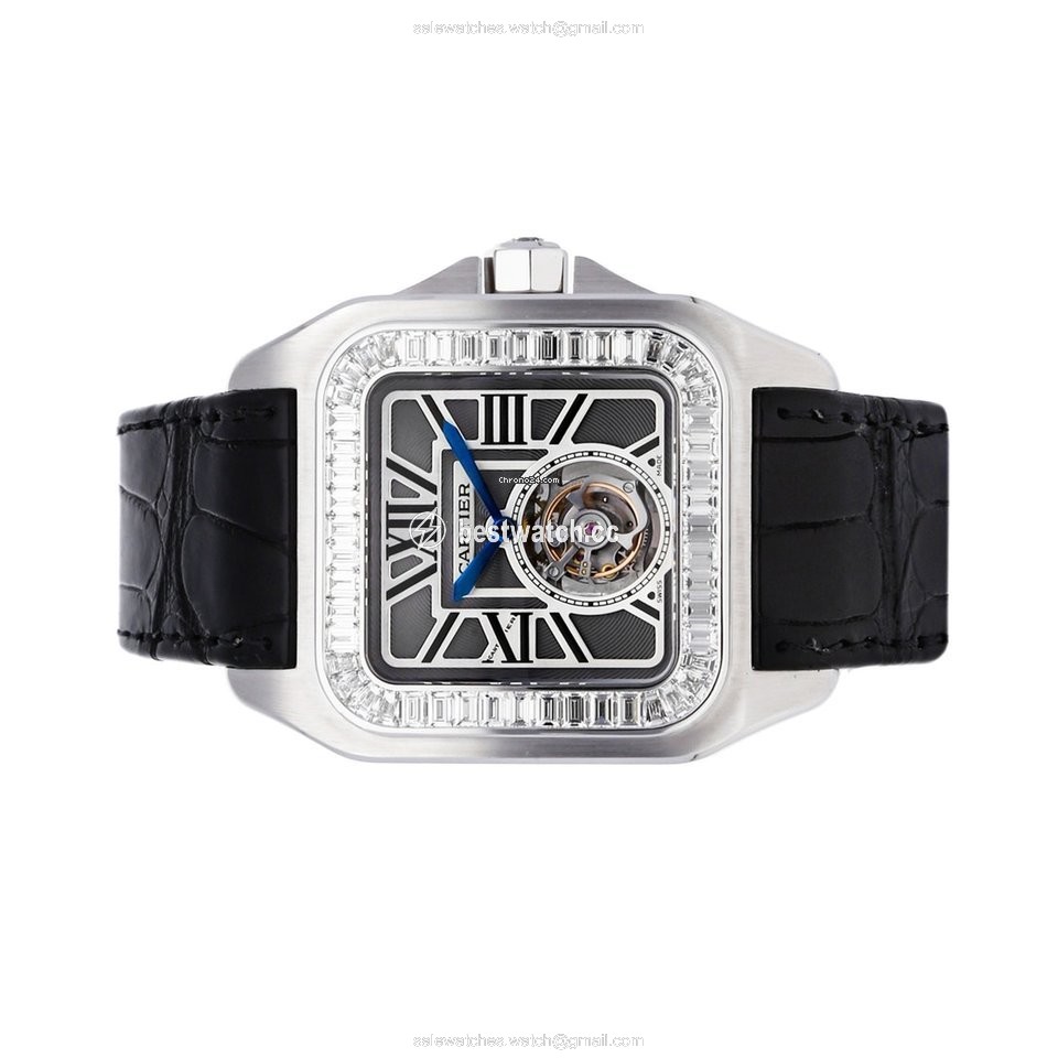 IMG_9085 Cartier Santos 100 Mens watch Unisex Manual winding White gold HPI00312 Replica 2