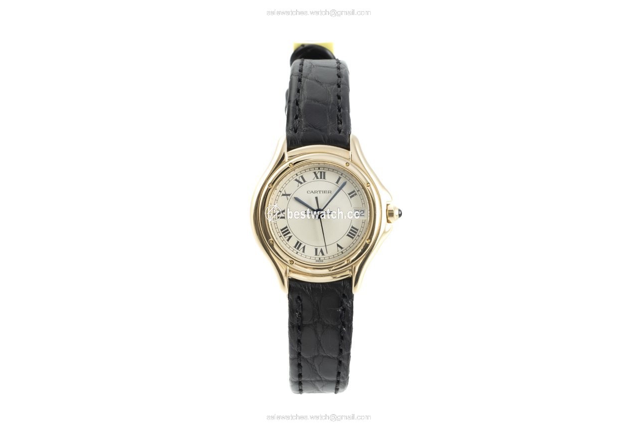 IMG_9085 Cartier Cougar Womens watch Quartz Yellow gold 117000R Replica 2