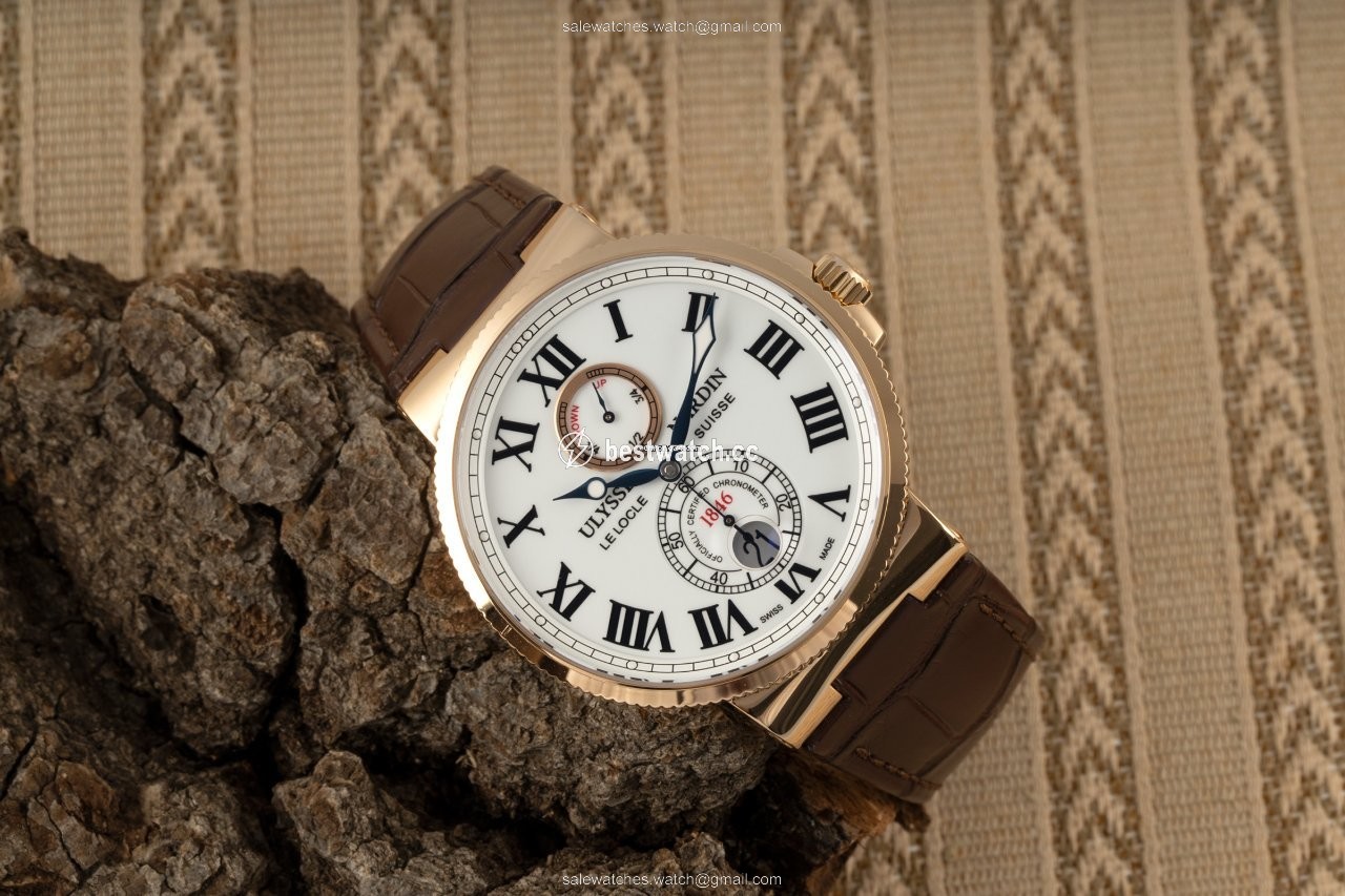 IMG_9085 Ulysse Nardin Marine Chronometer 43mm Mens watch Unisex Automatic Red gold 266-67 40 Replica 2
