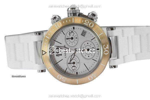 IMG_9085 Cartier Pasha Seatimer Womens watch Quartz Gold Steel W3140004 Replica 2