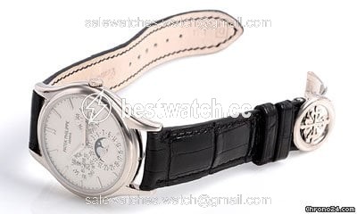 Patek Philippe Perpetual Calendar Mens watch Unisex Automatic White gold 5140G Replica 2