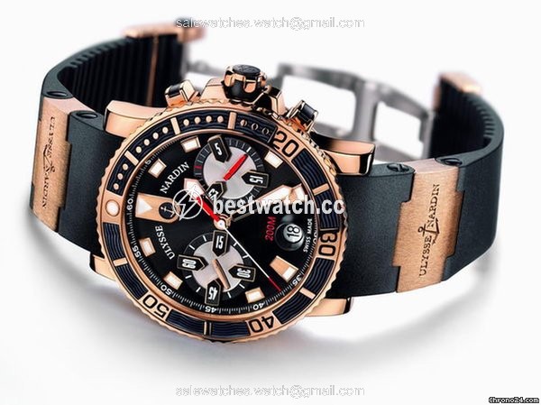 IMG_9085 Ulysse Nardin Maxi Marine Diver Mens watch Unisex Automatic Rose gold 8006-102-3A 92 Replica 2