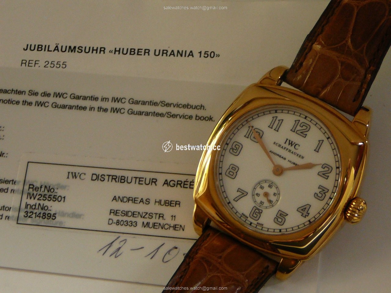 IMG_9085 IWC Mens watch Unisex Manual winding Red gold 2555-01 Replica 2
