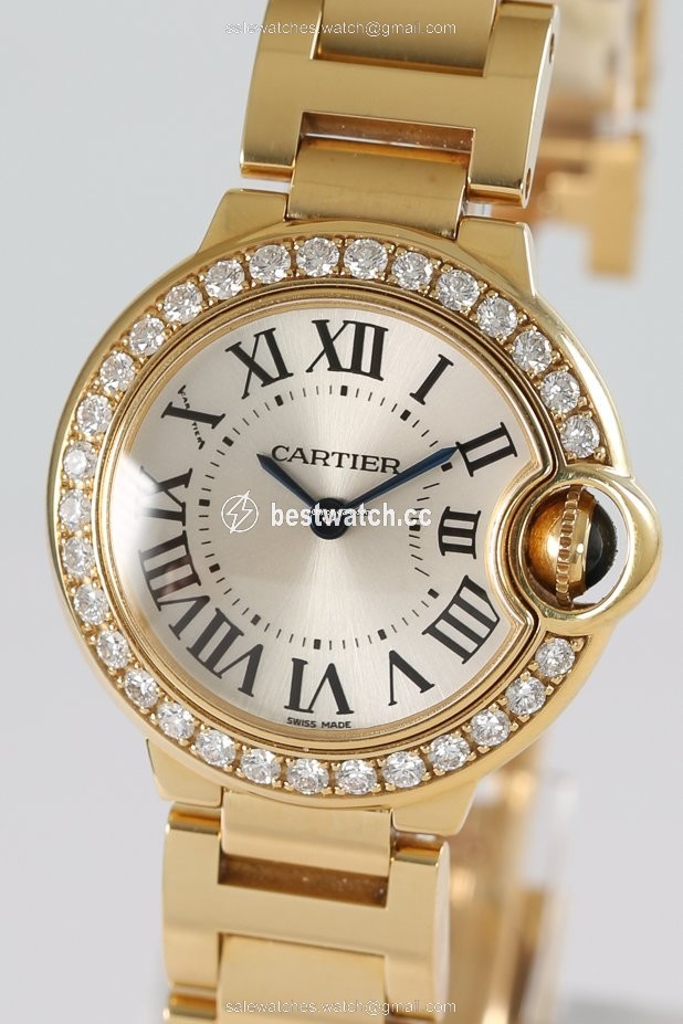 IMG_9085 Cartier Ballon Bleu 28mm Womens watch Quartz Yellow gold WE9001Z3 Replica 2