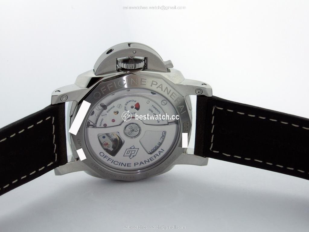 IMG_9085 Panerai Luminor 1950 3 Days GMT Automatic Mens watch Unisex Automatic Steel PAM00535 Replica 2