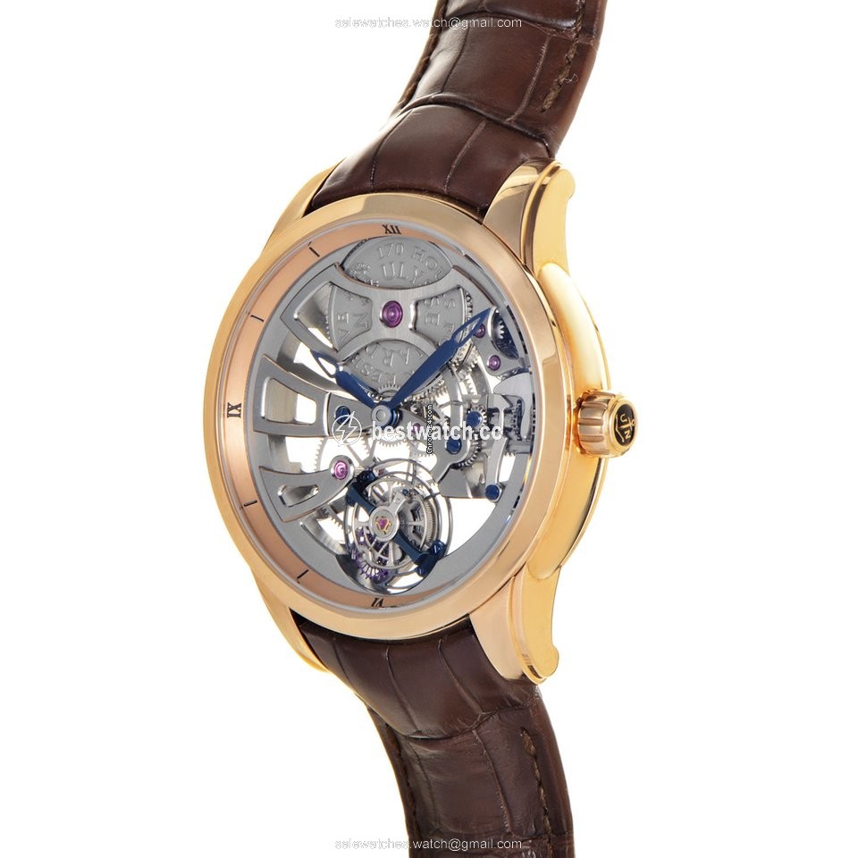 IMG_9085 Ulysse Nardin Classic Skeleton Tourbillon Mens watch Unisex Manual winding Rose gold 1706-129 Replica 2