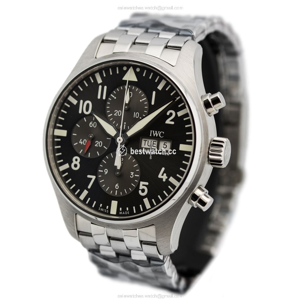 IWC Pilot Spitfire Chronograph Mens watch Unisex Automatic Steel IW377719 Replica 2