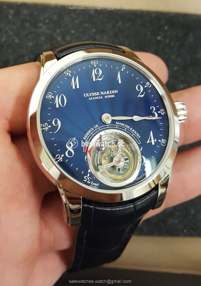 Ulysse Nardin Classic Ulysse Anchor Tourbillon Mens watch Unisex Manual winding White gold 1780-133 E3 Replica 2