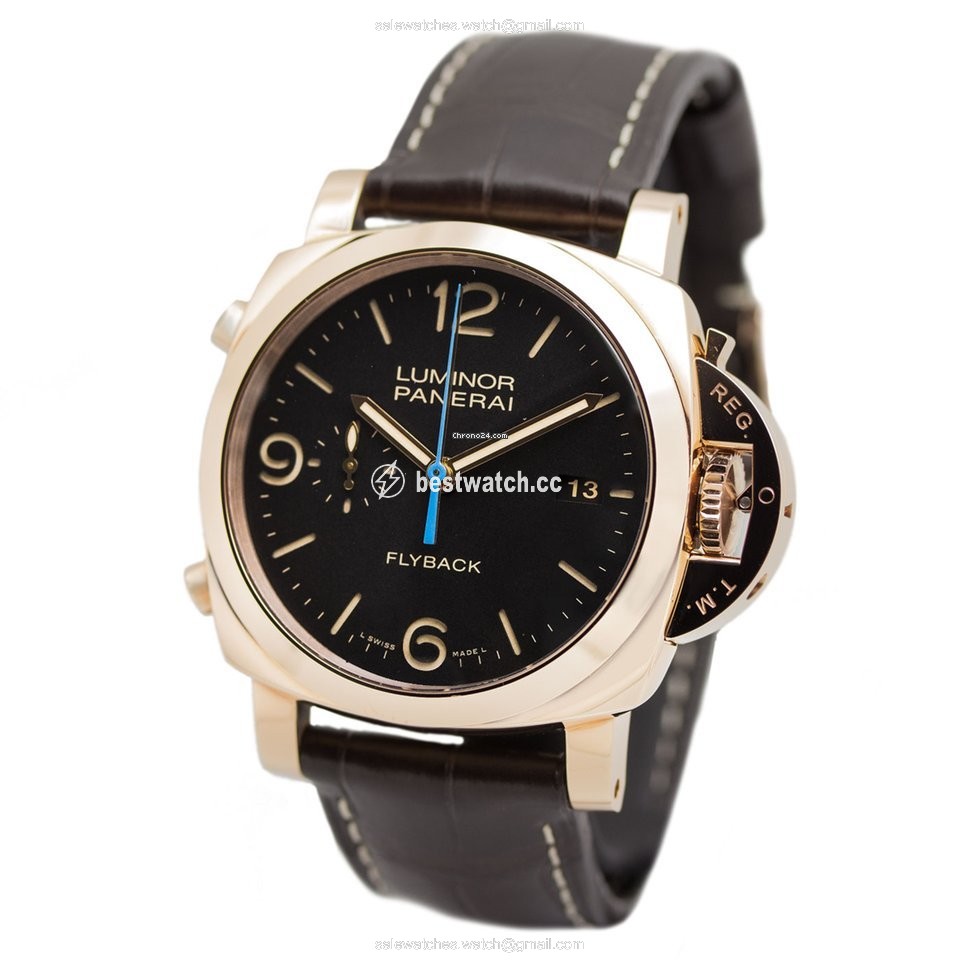 IMG_9085 Panerai Luminor 1950 3 Days Chrono Flyback Mens watch Unisex Automatic Red gold PAM00525 or PAM525 Replica 2
