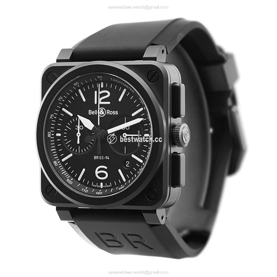 IMG_9085 Bell & Ross BR 03-94 Chronographe Mens watch Unisex Automatic Ceramic BR0394-BL-CE Replica 2