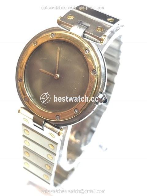 IMG_9085 Cartier Santos Mens watch Unisex Quartz Gold Steel AC 14,90g or 0.750 2.80gr Replica 2