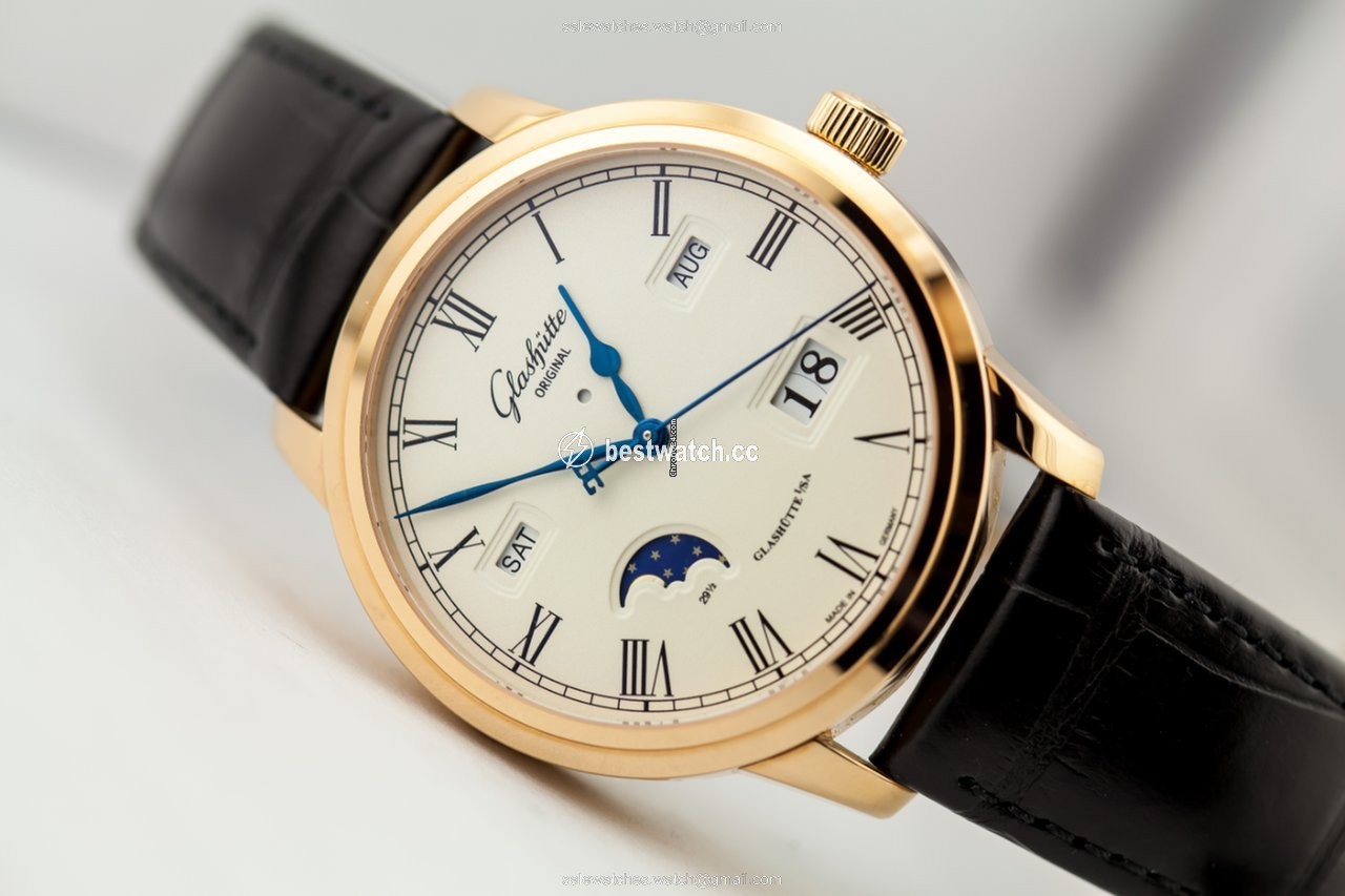 IMG_9085 Glashutte Original Senator Perpetual Calendar Mens watch Unisex Automatic Red gold 100-02-22-05-05 Replica 2