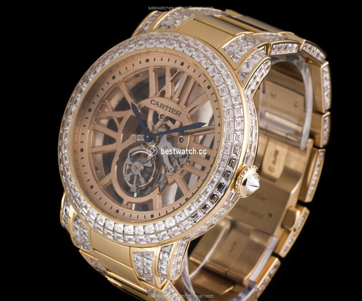 IMG_9085 Cartier Rotonde de Cartier Mens watch Unisex Manual winding Rose gold CRHPI00507 Replica 2
