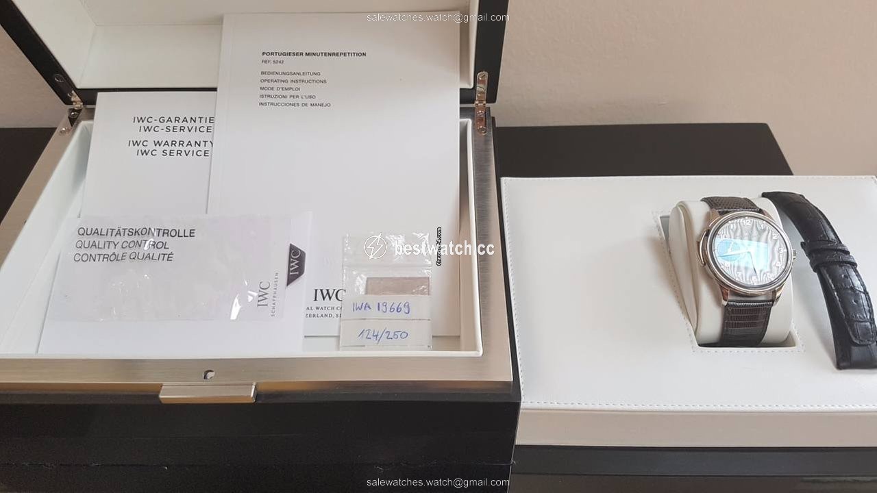 IWC Portuguese Minute Repeater Mens watch Unisex Manual winding White gold IW524205 Pice Unique Replica 2