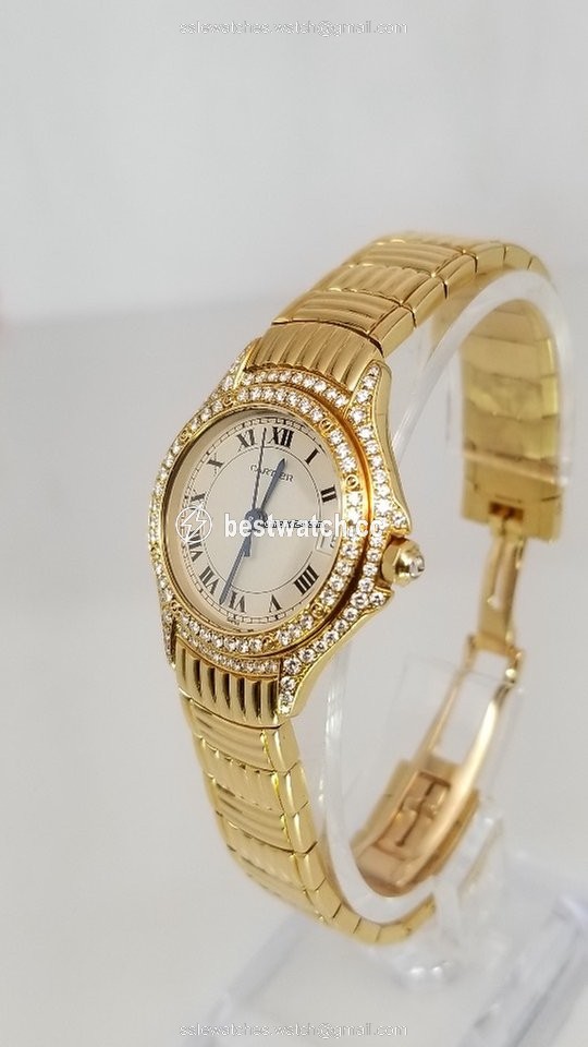 IMG_9085 Cartier Cougar Womens watch Quartz Yellow gold 16413 Replica 2
