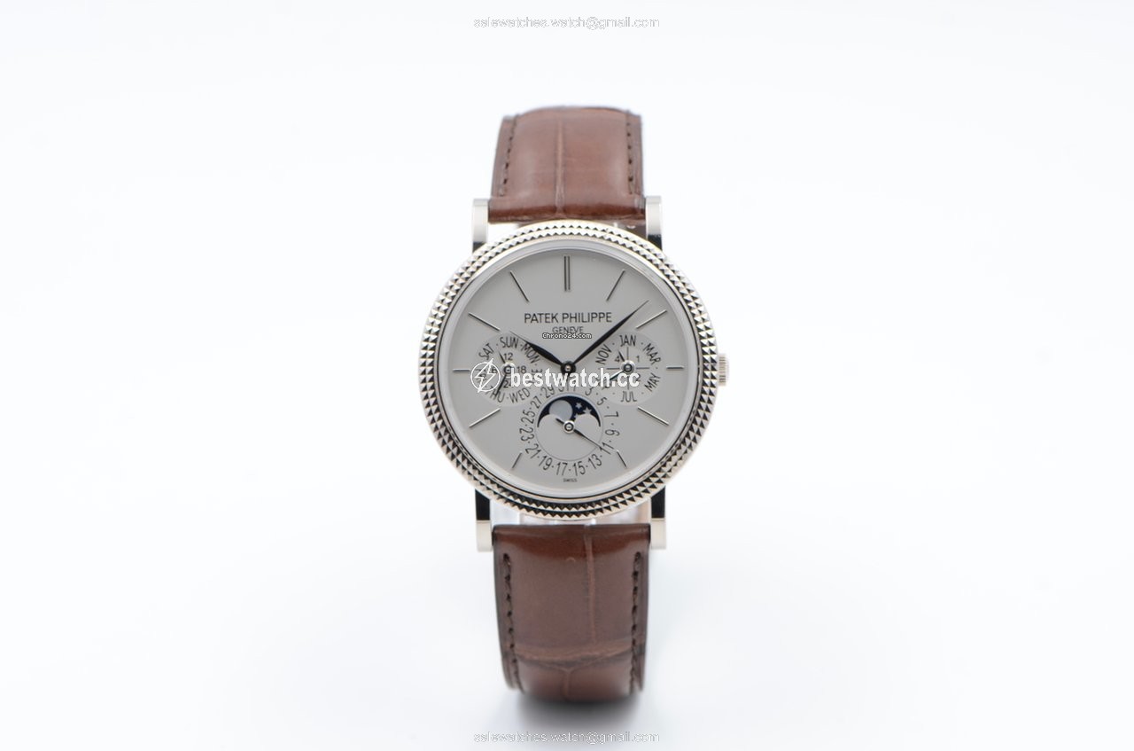 IMG_9085 Patek Philippe Perpetual Calendar Mens watch Unisex Automatic White gold 5139G-001 Replica 2
