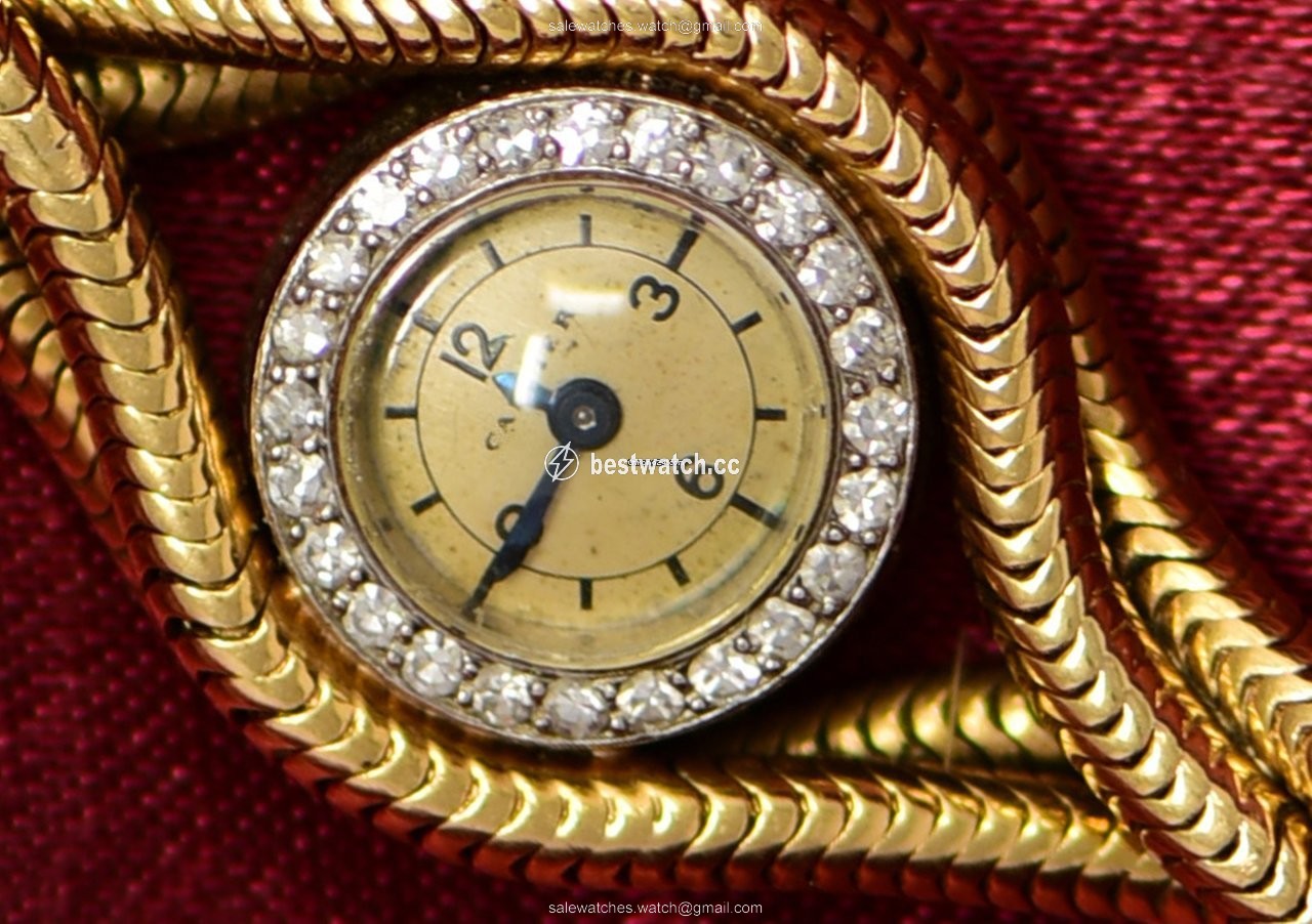 Cartier Womens watch Manual winding Yellow gold RARE 1940S DIAMOND SET PLATINUM, 18KT YG TRIPLE TWIST WATCH Replica 2