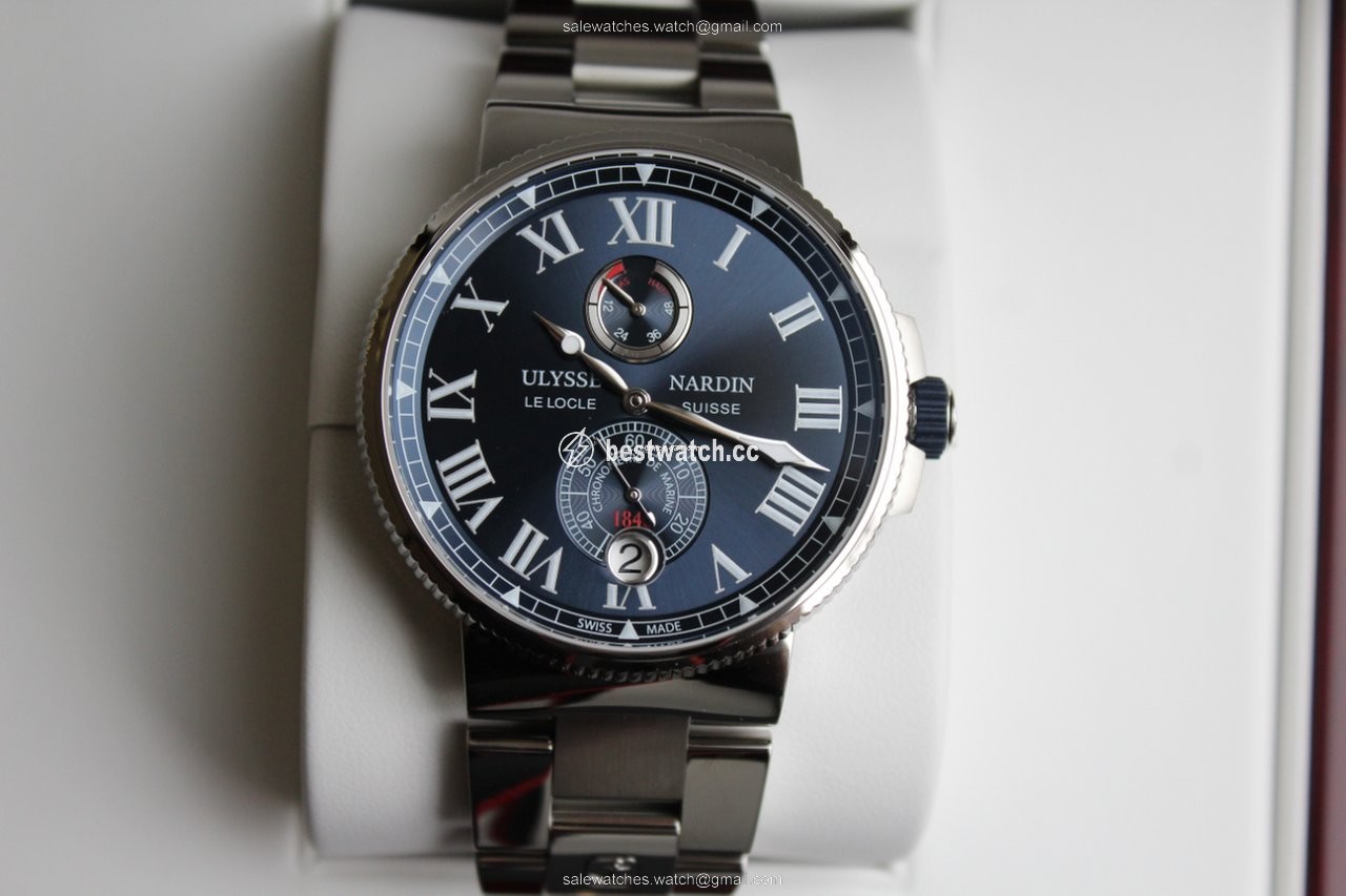 IMG_9085 Ulysse Nardin Marine Chronometer Manufacture Mens watch Unisex Automatic Steel 1183-122-7M 43 Replica 2