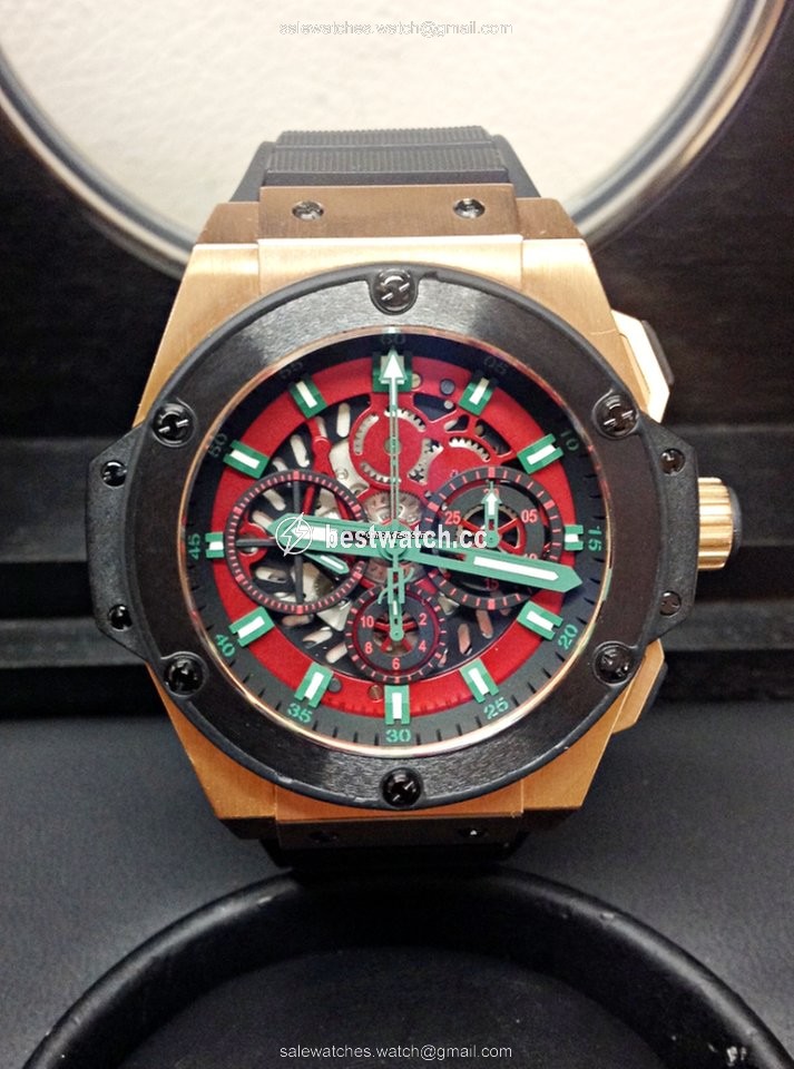 IMG_9085 Hublot King Power Mens watch Unisex Automatic Red gold 710.OM.0130.GR.MEX10 Replica 2