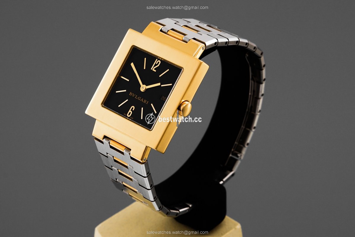 IMG_9085 Bulgari Quadrato Mens watch Unisex Quartz Yellow gold SQ 29 G Replica 2