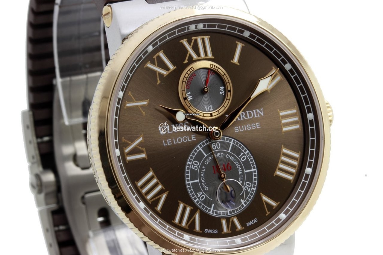 IMG_9085 Ulysse Nardin Marine Chronometer 43mm Mens watch Unisex Automatic Gold Steel 265-67 Replica 2