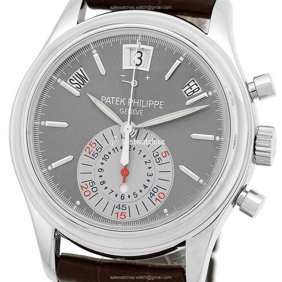 IMG_9085 Patek Philippe Annual Calendar Chronograph Mens watch Unisex Automatic Platinum 5960 Replica 2