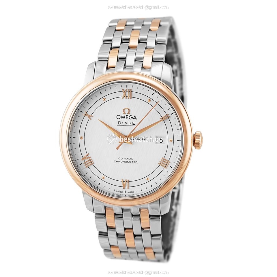 Omega De Ville Prestige Mens watch Unisex Automatic Gold Steel 424.20.40.20.02.002 Replica 2