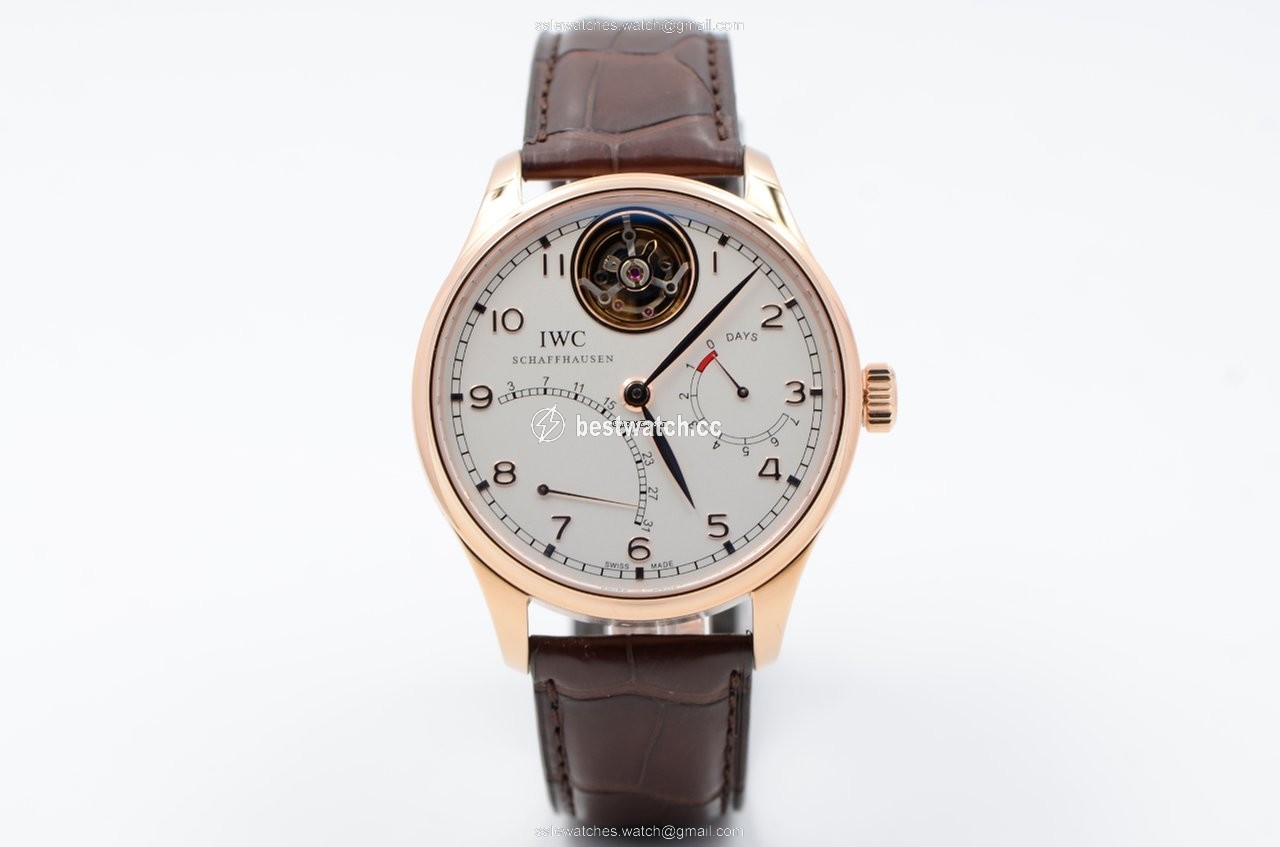 IMG_9085 IWC Portuguese Tourbillon Mens watch Unisex Automatic Rose gold IW504402 Replica 2
