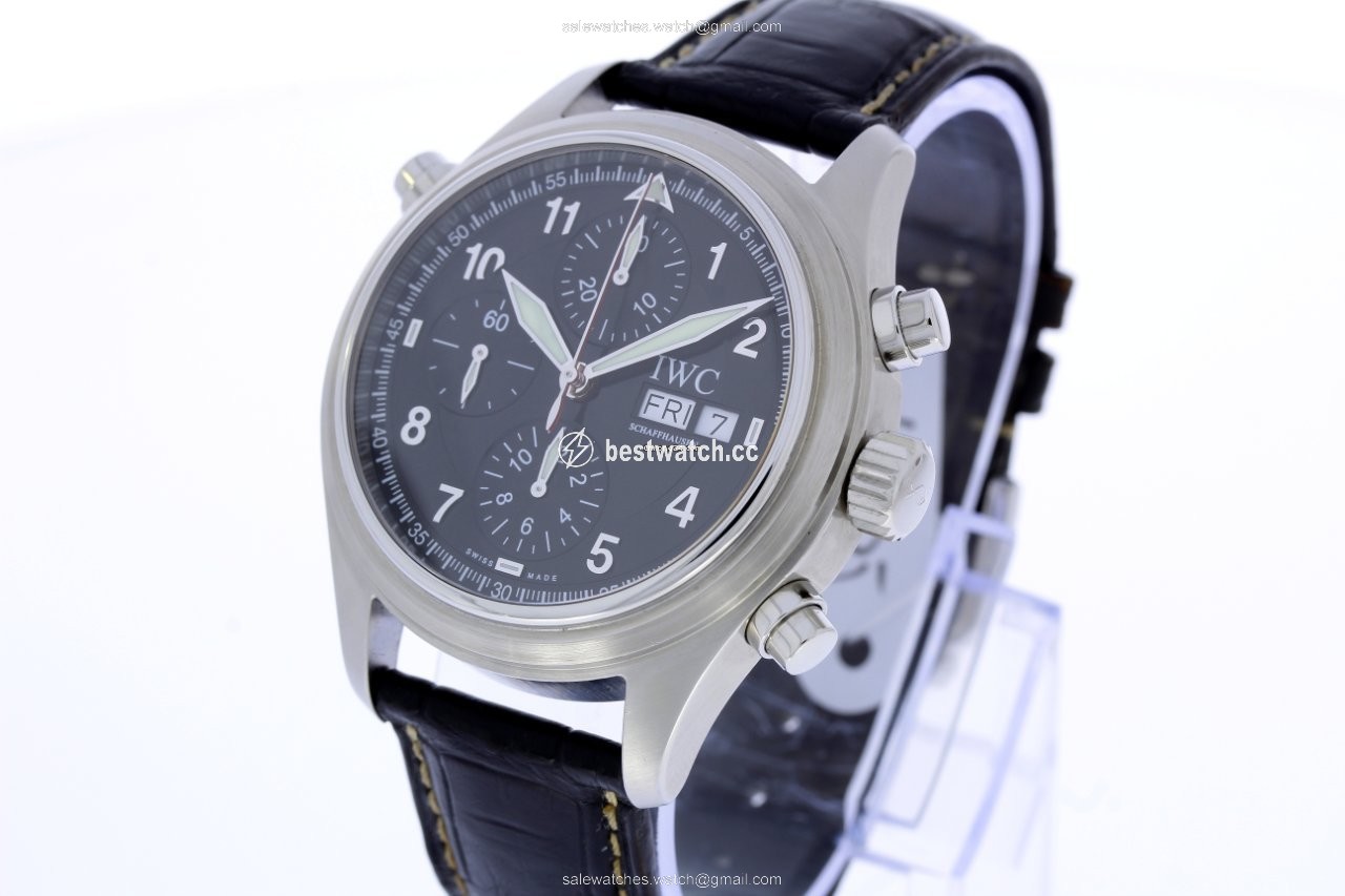 IWC Pilot Double Chronograph Automatic Steel IW371333 Replica 2