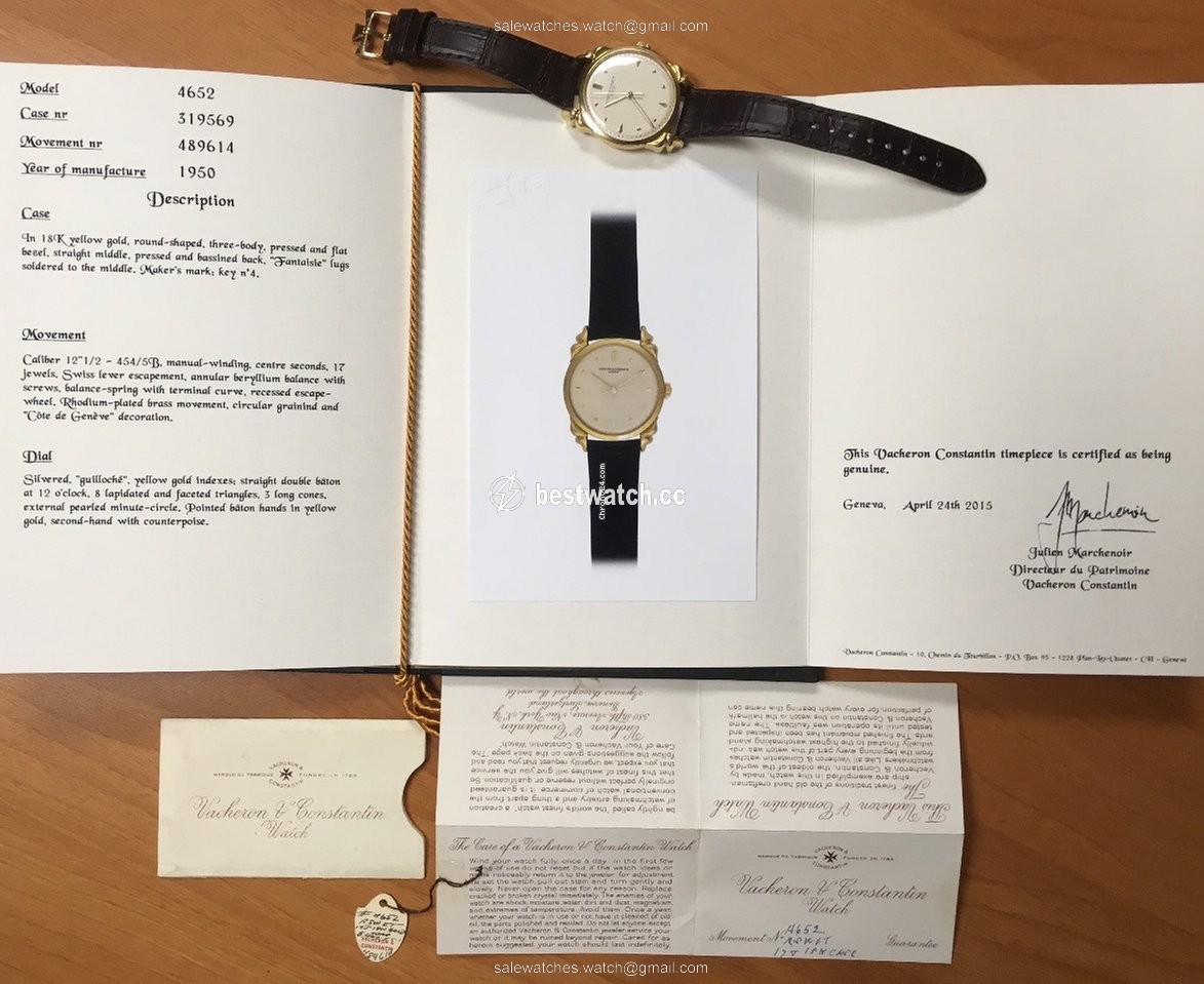 Vacheron Constantin Mens watch Unisex Manual winding Yellow gold 4652 Replica 2