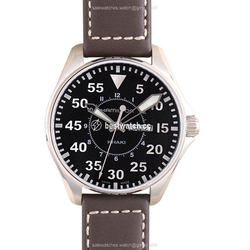 IMG_9085 Hamilton Khaki Pilot Mens watch Unisex Quartz Steel H64611535 Replica 2