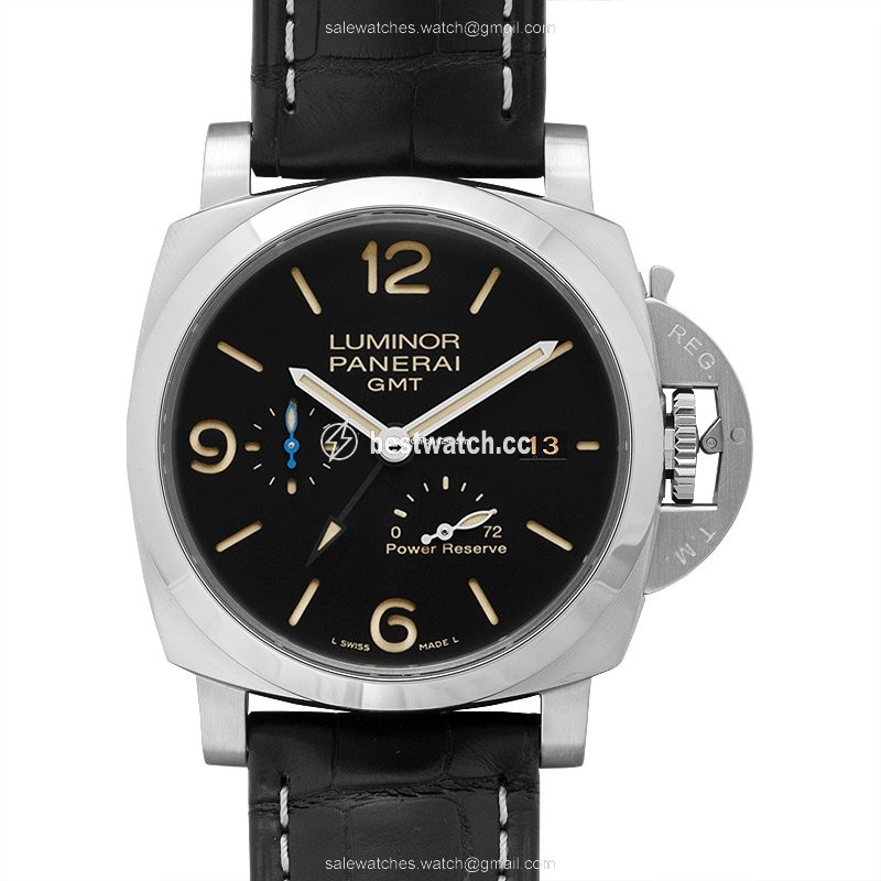 IMG_9085 Panerai Luminor 1950 3 Days GMT Power Reserve Automatic Mens watch Unisex Automatic Steel PAM01321 Replica 2