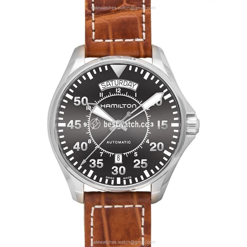 IMG_9085 Hamilton Khaki Pilot Day Date Mens watch Unisex Automatic Steel H64615585 Replica 2