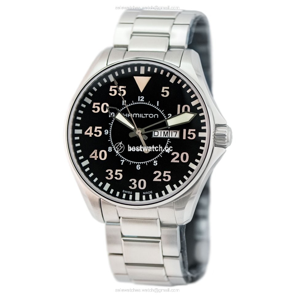 IMG_9085 Hamilton Khaki Pilot Mens watch Unisex Quartz Steel H64611135 Replica 2
