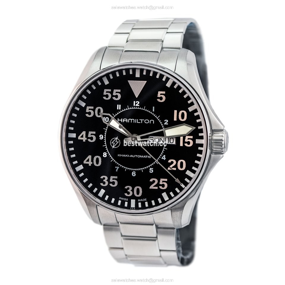 IMG_9085 Hamilton Khaki Pilot Mens watch Unisex Automatic Steel H64715135 Replica 2