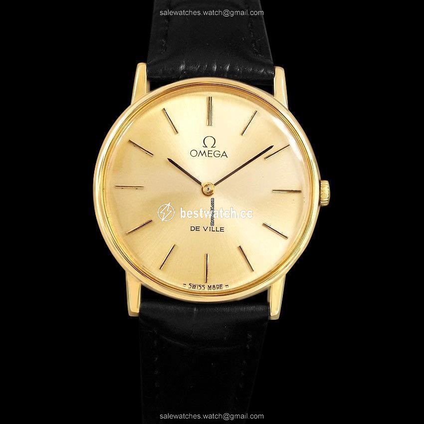Omega De Ville Mens watch Unisex Manual winding Gold Steel 6332 Replica 2