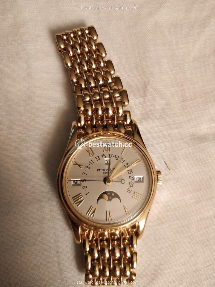 IMG_9085 Patek Philippe Perpetual Calendar Mens watch Unisex Automatic Yellow gold 5050J Replica 2