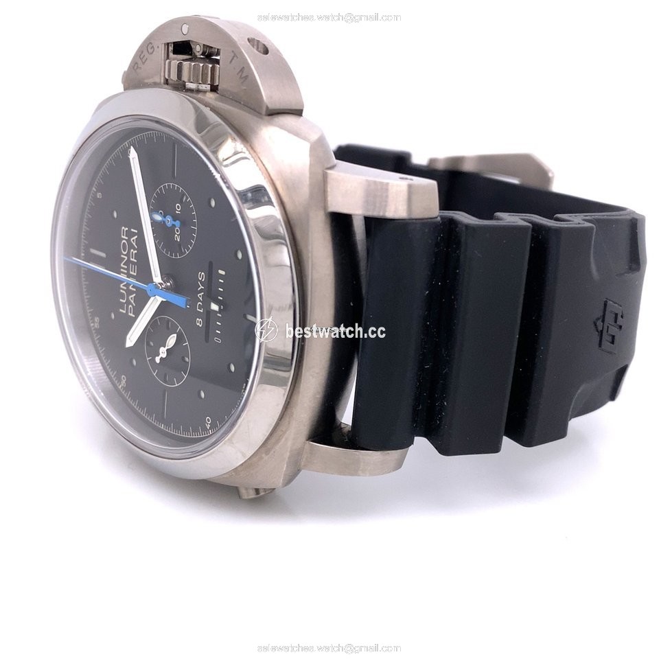IMG_9085 Panerai Luminor 1950 Rattrapante 8 Days Mens watch Unisex Manual winding Titanium PAM 00530 Replica 2
