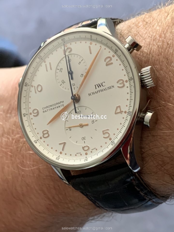 IMG_9085 IWC Portuguese Chronograph Mens watch Unisex Manual winding Steel IW371202 Replica 2